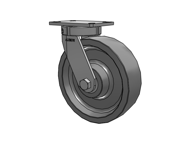 330 Series Top Plate Swivel Caster with 10 x 3 Grey Polyurethane XP - X-treme Plus Solid Polyurethane Wheel