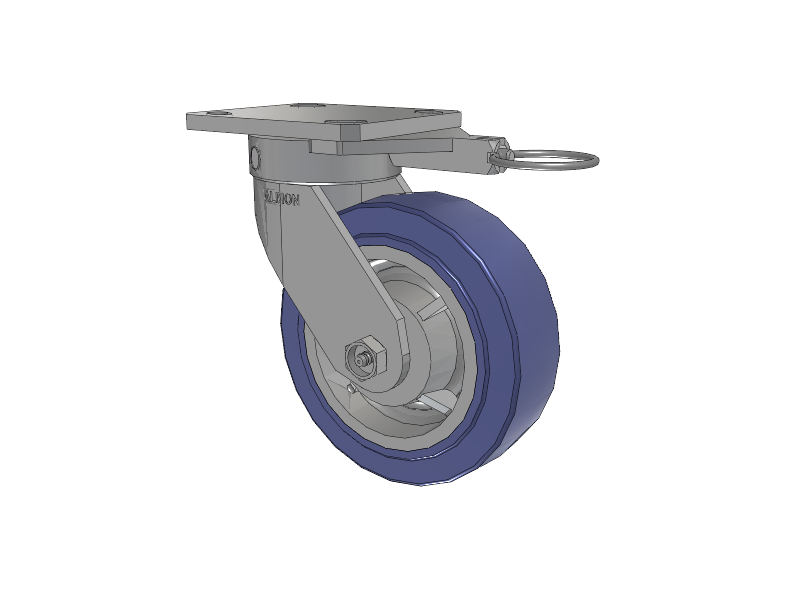 110 Series Kingpinless Top Plate Swivel Caster with 6 x 2 Blue HF - HydroTech (Flat) Wheel