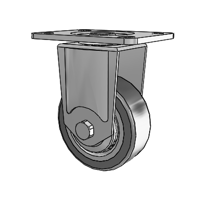 364/367 Top Plate Rigid Caster with 3.15 x 1.125 Grey TPR (Rubber on Metal Disc) Wheel