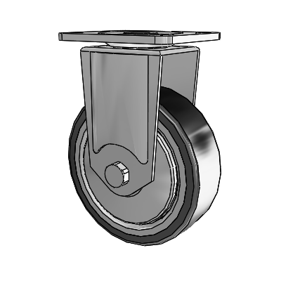 364/367 Antistatic Top Plate Rigid Caster with 4 x 1.25 Black TPR (Crown) Wheel