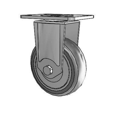 364/367 Antistatic Top Plate Rigid Caster with 4 x 1.25 Grey TPR (Round) Wheel