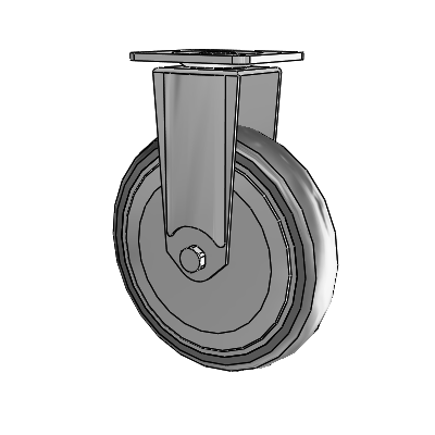 364/367 Top Plate Rigid Caster with 6 x 1.25 Grey TPR (Round) Wheel