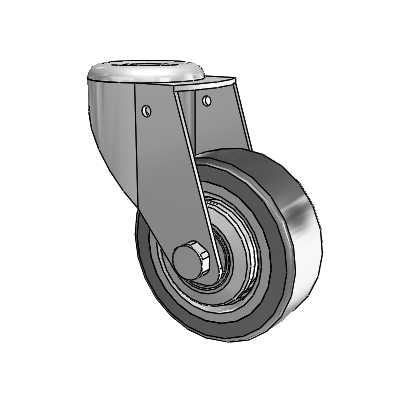 364/367 Hollow Kingpin Swivel Caster with 3.15 x 1.125 Grey TPR (Rubber on Metal Disc) Wheel