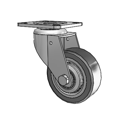364/367 Top Plate Swivel Caster with 3.15 x 1.125 Grey TPR (Rubber on Metal Disc) Wheel