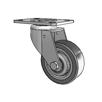 364/367 Top Plate Swivel Caster with 3.15 x 1.125 Grey TPR (Rubber on Metal Disc) Wheel