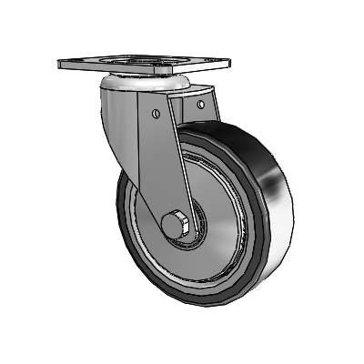 364/367 Antistatic Top Plate Swivel Caster with 4 x 1.25 Black TPR (Crown) Wheel