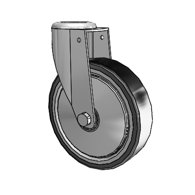 364/367 Antistatic Hollow Kingpin Swivel Caster with 5 x 1.25 Black TPR (Crown) Wheel