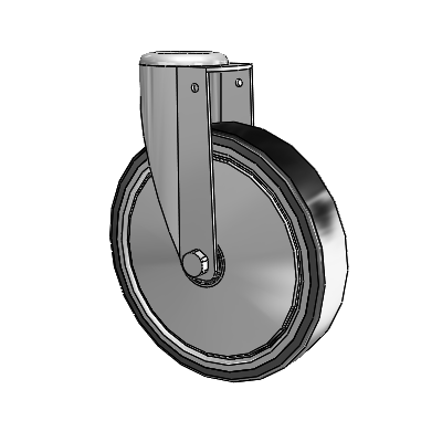 364/367 Antistatic Hollow Kingpin Swivel Caster with 6 x 1.25 Black TPR (Crown) Wheel