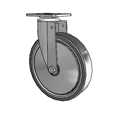 364/367 Top Plate Swivel Caster with 6 x 1.25 Grey TPR (Rubber on Metal Disc) Wheel
