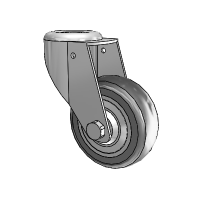 364/367 Antistatic Hollow Kingpin Swivel Caster with 3.15 x 1.125 Grey TPR (Round) Wheel