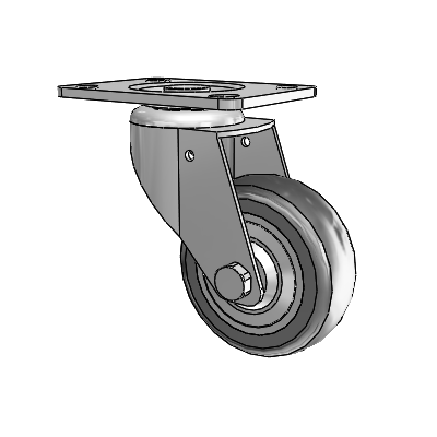 364/367 Antistatic Top Plate Swivel Caster with 3.15 x 1.125 Grey TPR (Round) Wheel