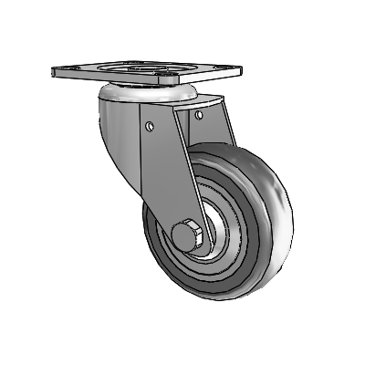 364/367 Top Plate Swivel Caster with 3.15 x 1.125 Grey TPR (Round) Wheel