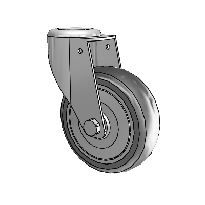 364/367 Antistatic Hollow Kingpin Swivel Caster with 4 x 1.25 Grey TPR (Round) Wheel