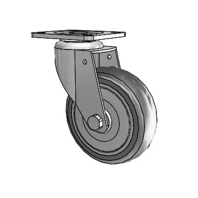 364/367 Top Plate Swivel Caster with 4 x 1.25 Grey TPR (Round) Wheel