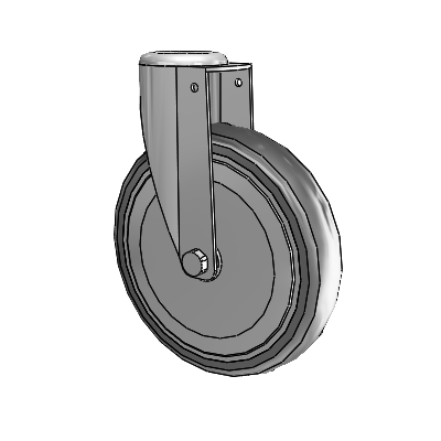 364/367 Antistatic Hollow Kingpin Swivel Caster with 6 x 1.25 Grey TPR (Round) Wheel