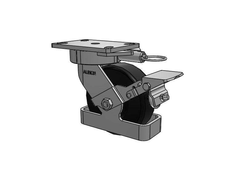 38 Series Maintenance Free Top Plate Swivel Caster with 6 x 2 Black Polymer NX - Trionix High Impact Polymer Wheel and Face Brake