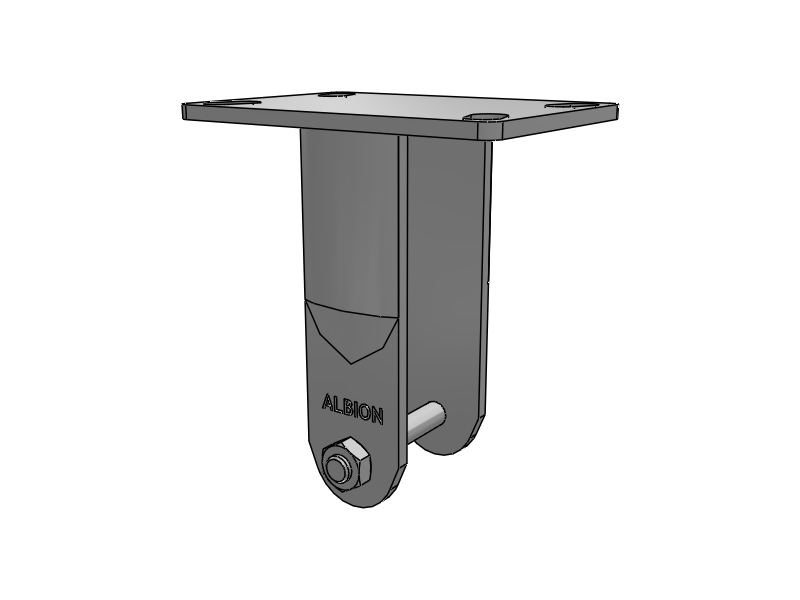 38 Series Maintenance Free Top Plate Rigid Caster with 8 x 2 Black Polymer NX - Trionix High Impact Polymer Wheel