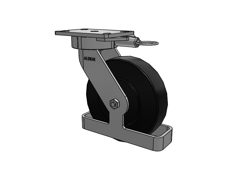 38 Series Maintenance Free Top Plate Swivel Caster with 8 x 2 Black Polymer NX - Trionix High Impact Polymer Wheel