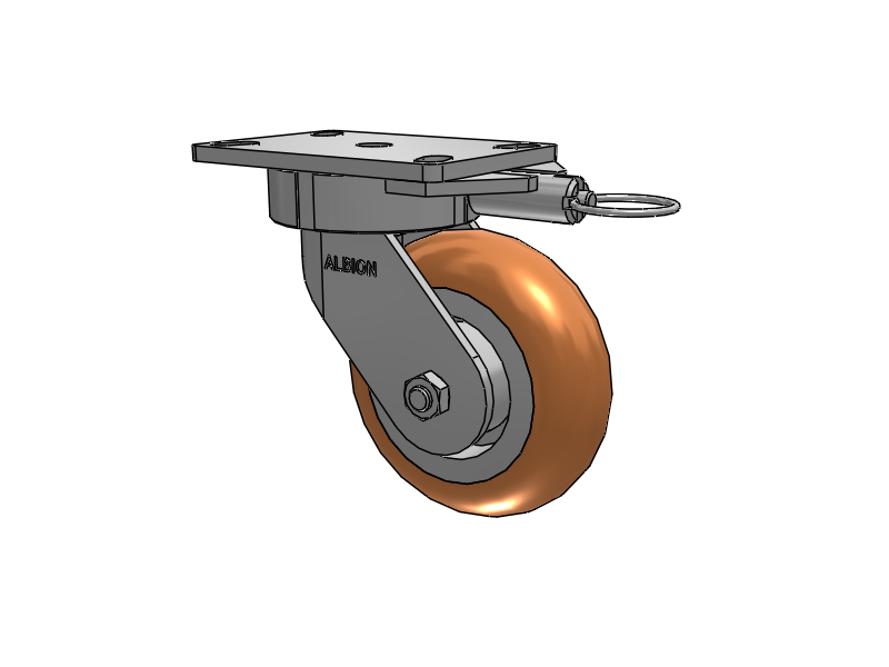 38 Series Maintenance Free Top Plate Swivel Caster with 6 x 2 Butterscotch Tread on Aluminum Core PM - Round Polyurethane (Aluminum Core) Wheel