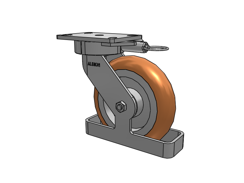 38 Series Maintenance Free Top Plate Swivel Caster with 8 x 2 Butterscotch Tread on Aluminum Core PM - Round Polyurethane (Aluminum Core) Wheel