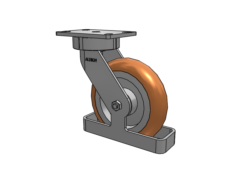 38 Series Maintenance Free Top Plate Swivel Caster with 8 x 2 Butterscotch Tread on Aluminum Core PM - Round Polyurethane (Aluminum Core) Wheel