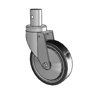 Central Locking Stem Swivel Caster with 5 x 1.25 32C Antistatic Natural Rubber Wheel and Central Locking - Free Swivel Brake