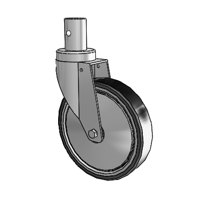 Central Locking Stem Swivel Caster with 6 x 1.25 32C Antistatic Natural Rubber Wheel and Central Locking - Free Swivel Brake