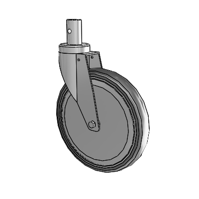Central Locking Stem Swivel Caster with 8 x 1.25 35K TPR Wheel and Central Locking - Free Swivel Brake
