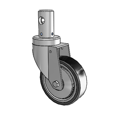 Central Locking Stem Swivel Caster with 4 x 1.25 32C Antistatic Natural Rubber Wheel and Total Lock Brake