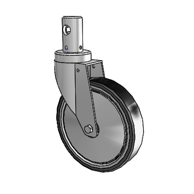 Central Locking Stem Swivel Caster with 6 x 1.25 32C Antistatic Natural Rubber Wheel and Total Lock Brake