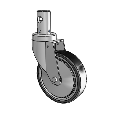 Central Locking Stem Swivel Caster with 5 x 1.25 32C Antistatic Natural Rubber Wheel and Total and Direction Lock Brake