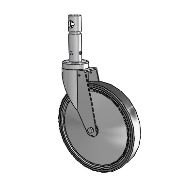 Central Locking Stem Swivel Caster with 8 x 1.25 32C Natural Rubber Wheel and Total and Direction Lock Brake
