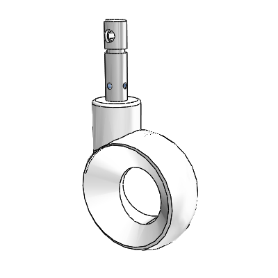Nimbus 399 Central Locking Stem Swivel Caster with 6 x 1.25 Polyurethane Wheel and Total and Direction Lock Brake