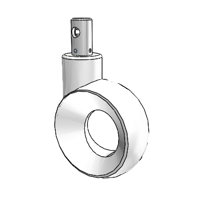 Nimbus 399 Central Locking Stem Swivel Caster with 6 x 1.25 Polyurethane Wheel and Total and Direction Lock Brake