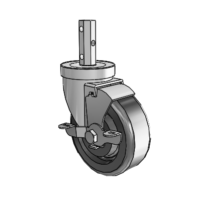 30 Series Octagon Stem Zinc Swivel Caster with 4 x 1.5 Phenolic Wheel and VertiLoc Brake