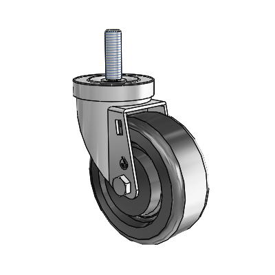 30 Series Threaded Stem Zinc Swivel Caster with 4 x 1.5 Phenolic Wheel