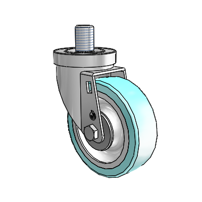 30 Series Threaded Stem Zinc Swivel Caster with 4 x 1.25 Advantage Health Wheel