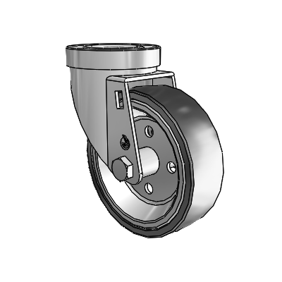 30 Series Hollow Kingpin Zinc Swivel Caster with 4 x 1.25 Welded Disc Polyurethane Wheel