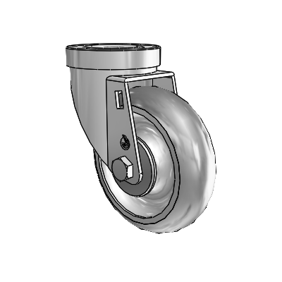 30 Series Hollow Kingpin Zinc Swivel Caster with 4 x 1.25 Advantage TPR (Round) Wheel