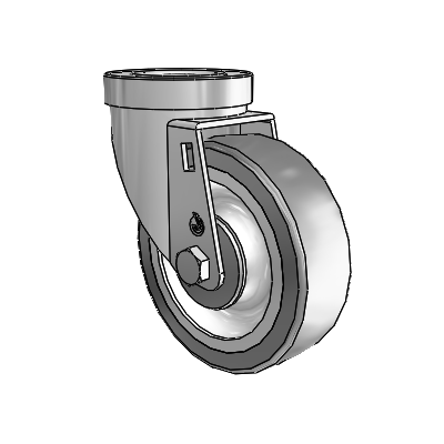 30 Series Hollow Kingpin Zinc Swivel Caster with 4 x 1.25 Advantage TPR (Flat) Wheel