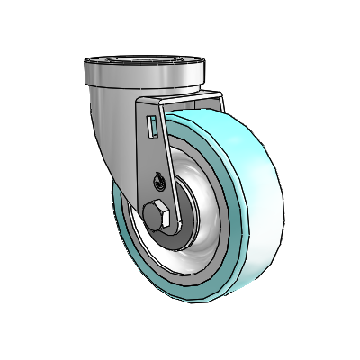 30 Series Hollow Kingpin Zinc Swivel Caster with 4 x 1.25 Advantage Health Wheel