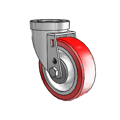 30 Series Hollow Kingpin Zinc Swivel Caster with 4 x 1.25 Advantage Heat (Flat) Wheel