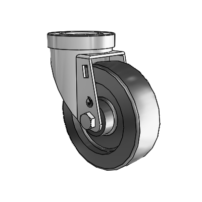 30 Series Hollow Kingpin Zinc Swivel Caster with 4 x 1.25 Polyolefin Wheel