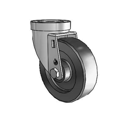 30 Series Hollow Kingpin Zinc Swivel Caster with 4 x 1.25 Polyolefin Wheel