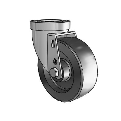 30 Series Hollow Kingpin Zinc Swivel Caster with 4 x 1.5 Hi-Temp Resin Wheel