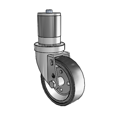 30 Series Expanding Adapter Zinc Swivel Caster with 4 x 1.25 Welded Disc Polyurethane Wheel