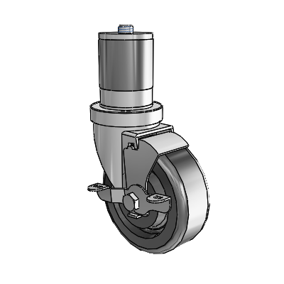 30 Series Expanding Adapter Zinc Swivel Caster with 4 x 1.5 Phenolic Wheel and VertiLoc Brake