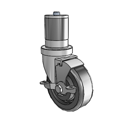 30 Series Expanding Adapter Zinc Swivel Caster with 4 x 1.5 Phenolic Wheel and VertiLoc Brake