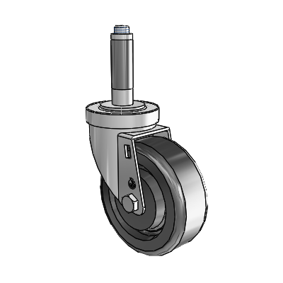 30 Series Expanding Adapter Zinc Swivel Caster with 4 x 1.5 Phenolic Wheel