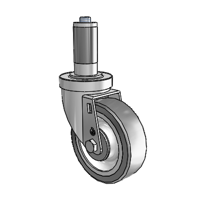 30 Series Expanding Adapter Zinc Swivel Caster with 4 x 1.25 Advantage TPR (Flat) Wheel